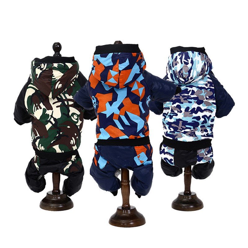 Pet Clothes Autumn Winter Camouflage Hooded Pet Clothing - PetParadiseShop