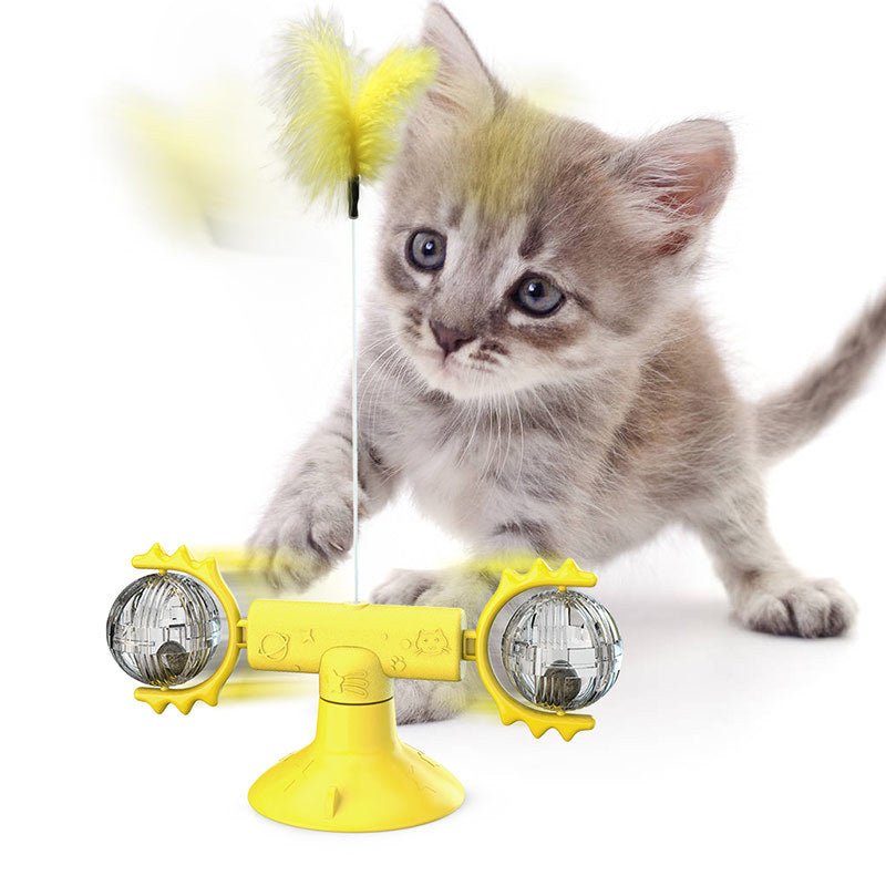 Cat Rotating Windmill Multi - Function Toys Itch Scratching Device Teeth Shining Toy - PetParadiseShop