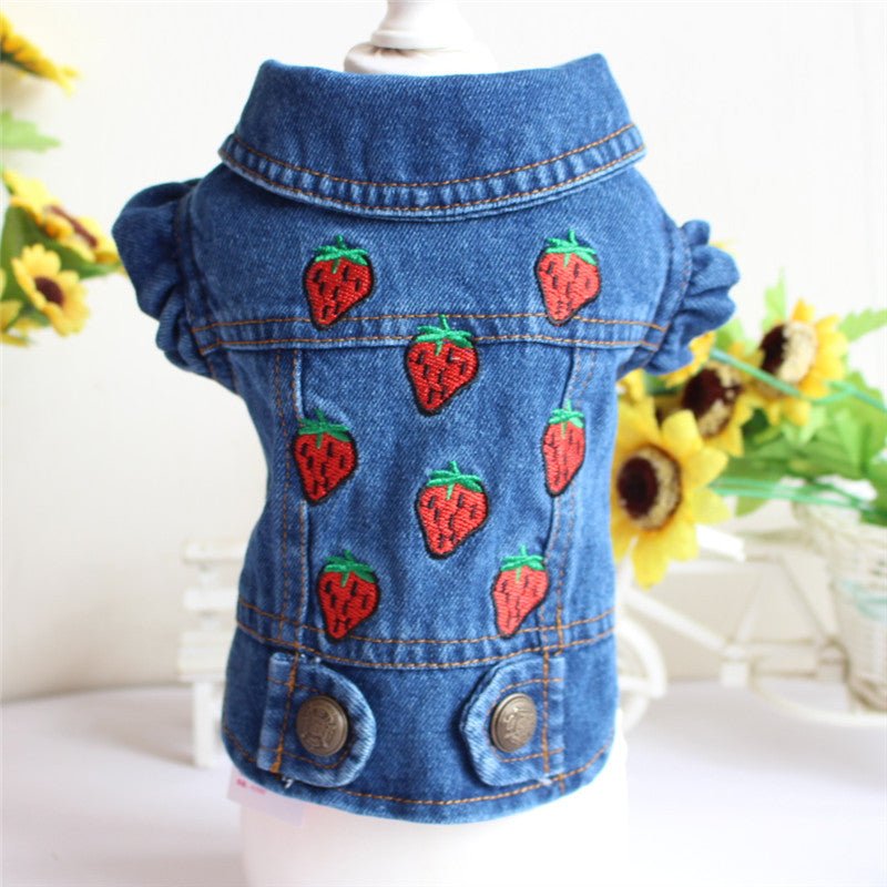 Designer Dog Clothes Small Dog Denim Jacket Coat Cat Costume Puppy Jeans Vest Spring Clothing - PetParadiseShop