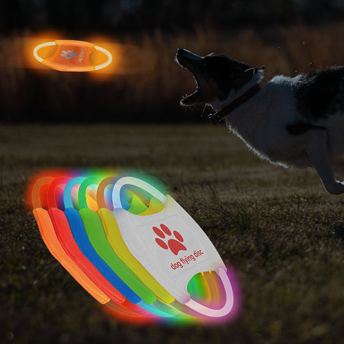Dog Flying Discs Light Glowing LED LuminousTrainning Interactive Toys Game Flying Discs Dog Toy Pet Dog Accessories Pet Products - PetParadiseShop