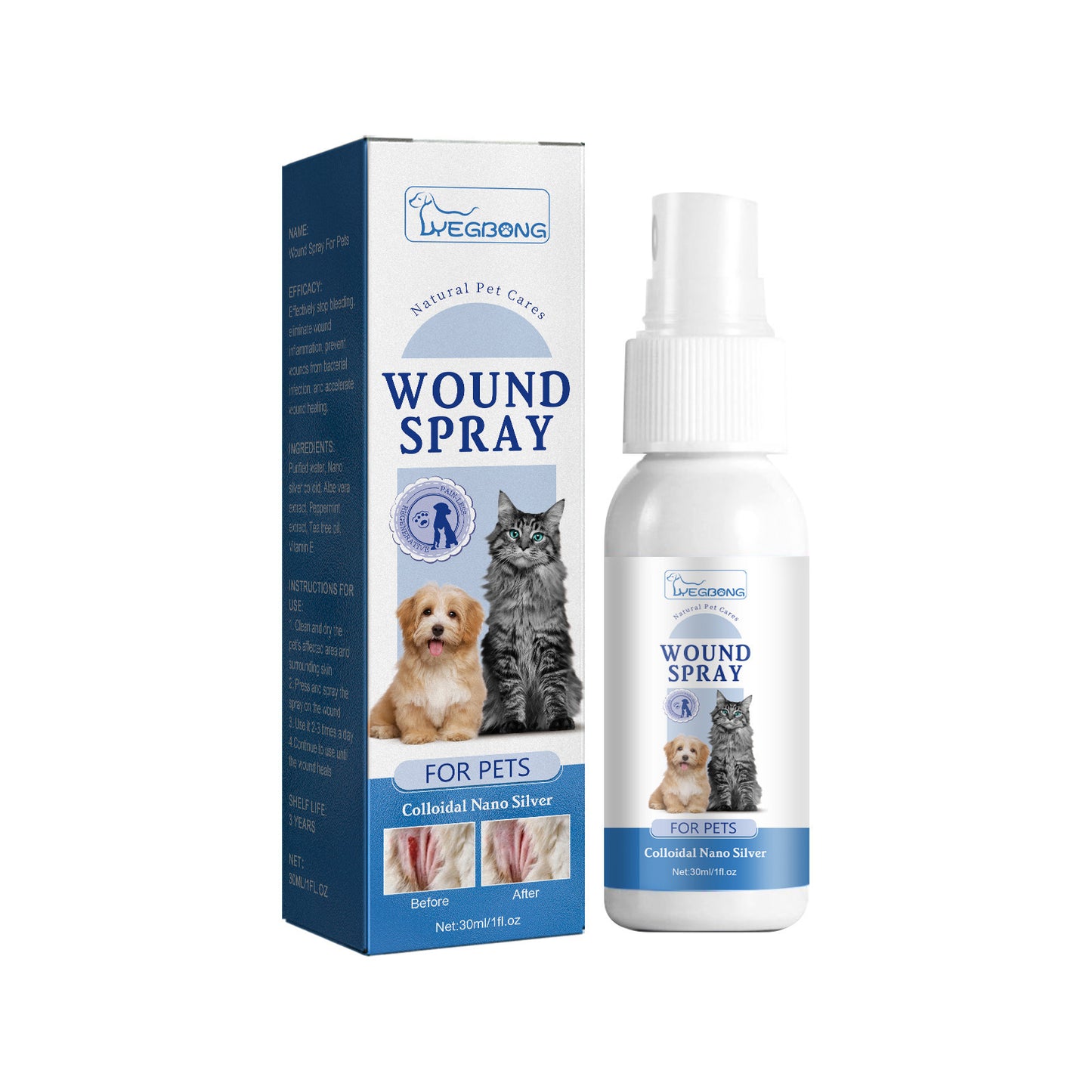 Pet Wound Care Spray — Спрей грижа за рани на домашни любимци 30мл - PetParadiseShop