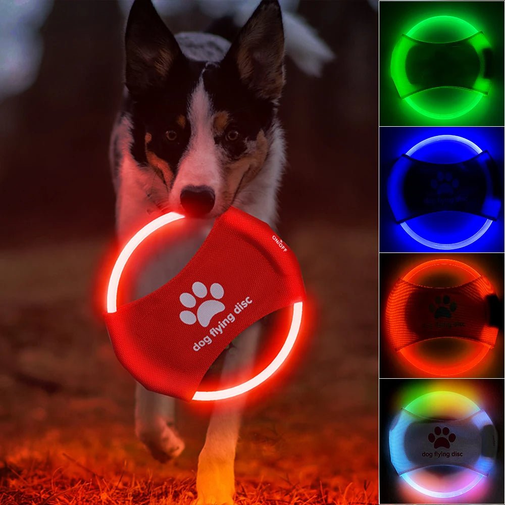 Dog Flying Discs Light Glowing LED LuminousTrainning Interactive Toys Game Flying Discs Dog Toy Pet Dog Accessories Pet Products - PetParadiseShop