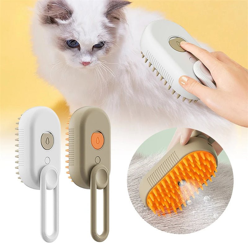 Електрическа Четка за Груминг 3 в 1 с Парен Спрей — За Котки и Кучета - PetParadiseShop