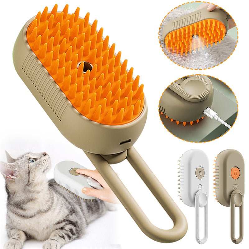 Електрическа Четка за Груминг 3 в 1 с Парен Спрей — За Котки и Кучета - PetParadiseShop
