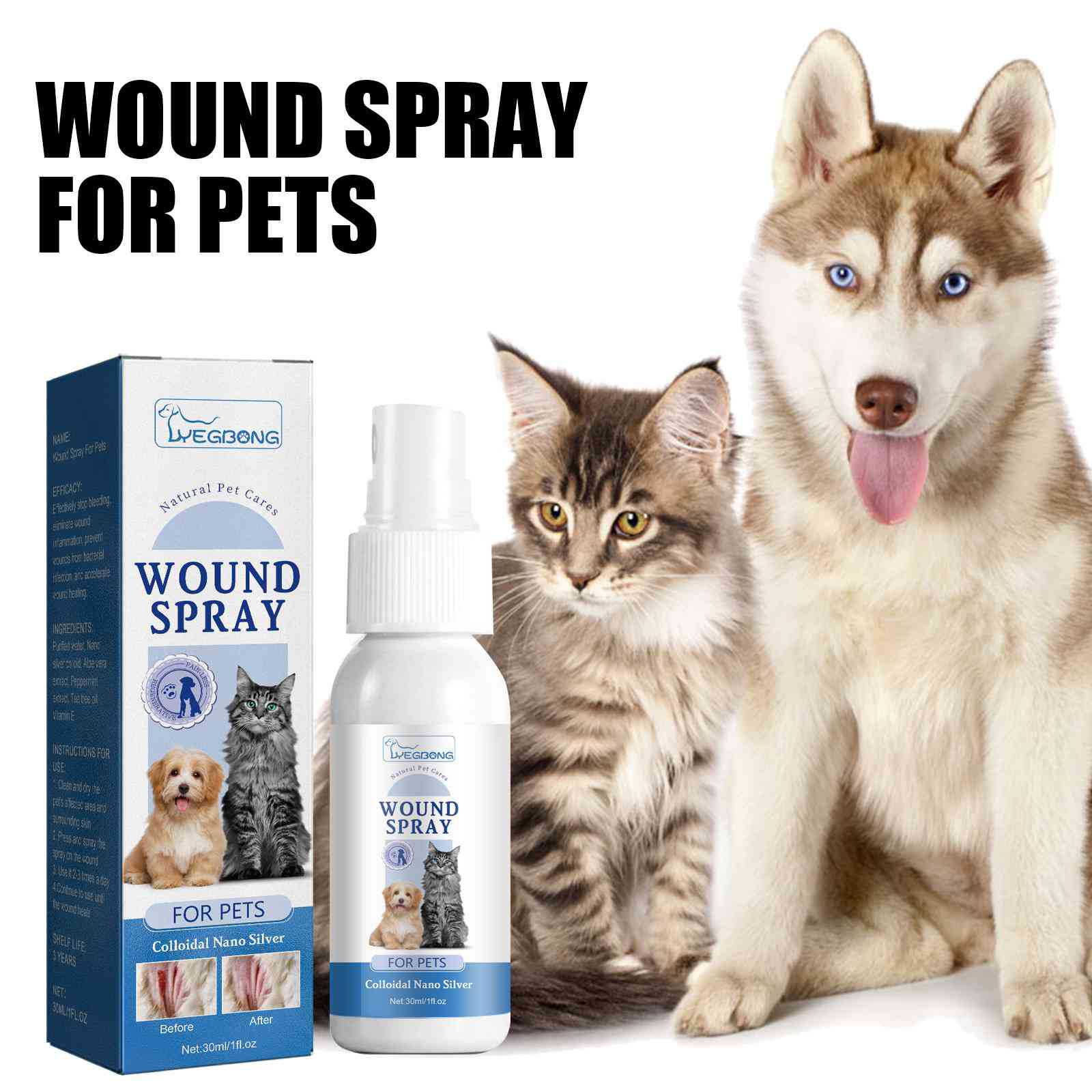 Pet Wound Care Spray — Спрей грижа за рани на домашни любимци 30мл - PetParadiseShop