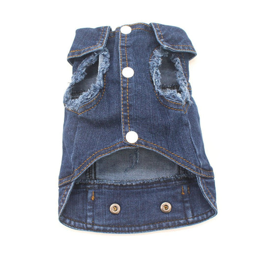 Designer Dog Clothes Small Dog Denim Jacket Coat Cat Costume Puppy Jeans Vest Spring Clothing - PetParadiseShop