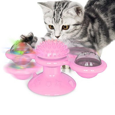 Cat Rotating Windmill Multi - Function Toys Itch Scratching Device Teeth Shining Toy - PetParadiseShop