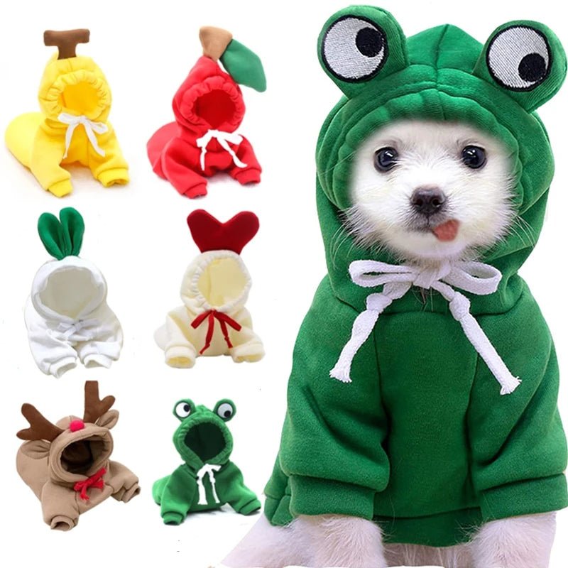 Cute Fruit Dog Clothes For Small Dogs Hoodies Winter Warm Fleece Pet Clothing Puppy Cat Costume Coat For French Chihuahua Outfit - PetParadiseShop