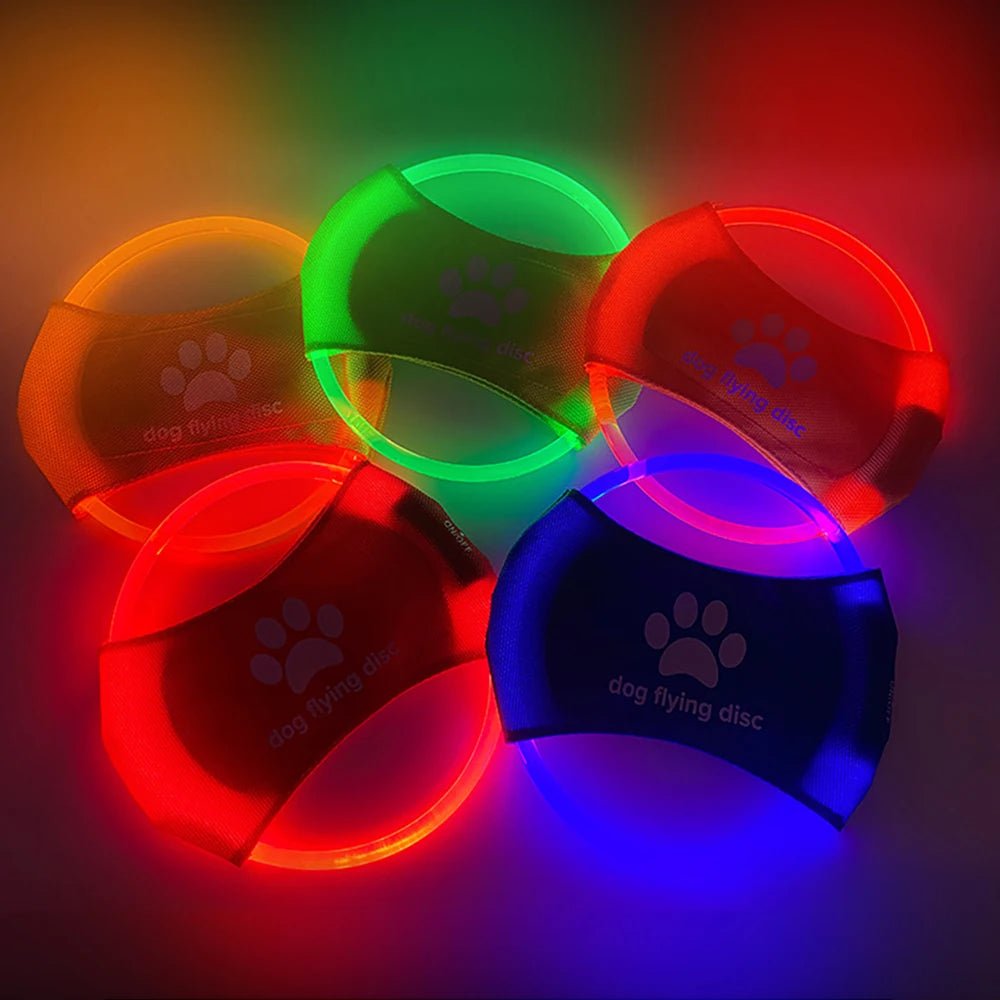 Dog Flying Discs Light Glowing LED LuminousTrainning Interactive Toys Game Flying Discs Dog Toy Pet Dog Accessories Pet Products - PetParadiseShop