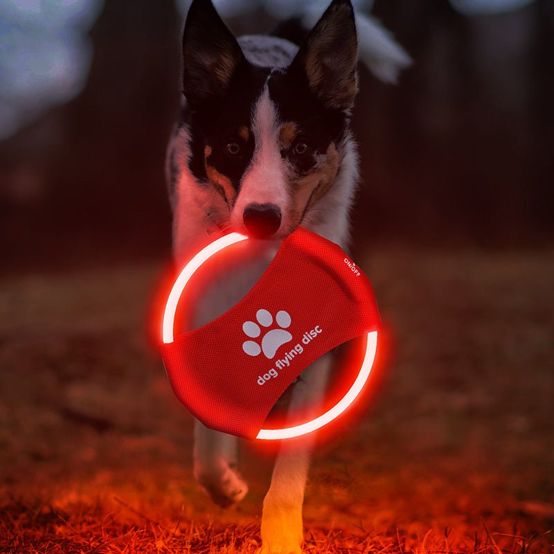Dog Flying Discs Light Glowing LED LuminousTrainning Interactive Toys Game Flying Discs Dog Toy Pet Dog Accessories Pet Products - PetParadiseShop