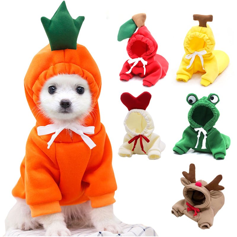 Cute Fruit Dog Clothes For Small Dogs Hoodies Winter Warm Fleece Pet Clothing Puppy Cat Costume Coat For French Chihuahua Outfit - PetParadiseShop