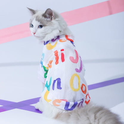 Cat Clothes Anti Hair Loss Cute VestBlue - PetParadiseShop