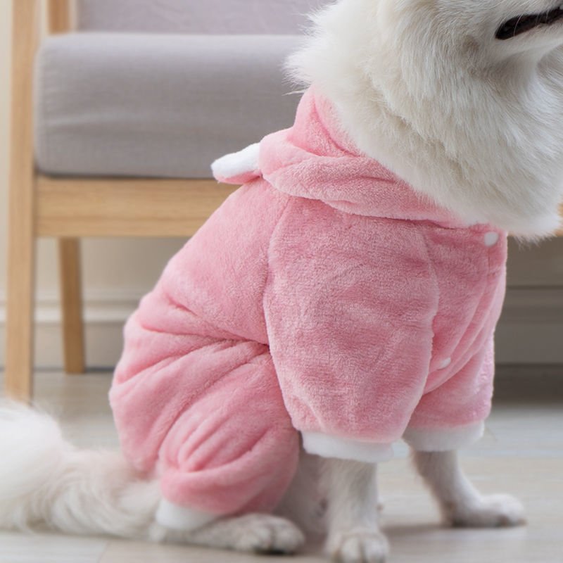 Fleece - lined Thermal Coral Fleece Pig Pet Costume Cat Clothes Small Dog - PetParadiseShop