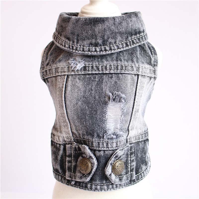 Designer Dog Clothes Small Dog Denim Jacket Coat Cat Costume Puppy Jeans Vest Spring Clothing - PetParadiseShop